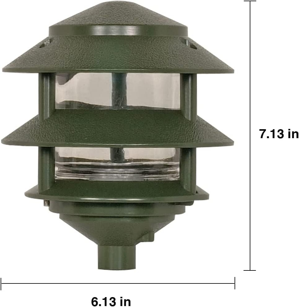 Nuvo Sf76/637/04 Outdoor Pagoda Landscape Pathway Light, 3 Tier - Large Hood, Old Bronze (4 Pack)