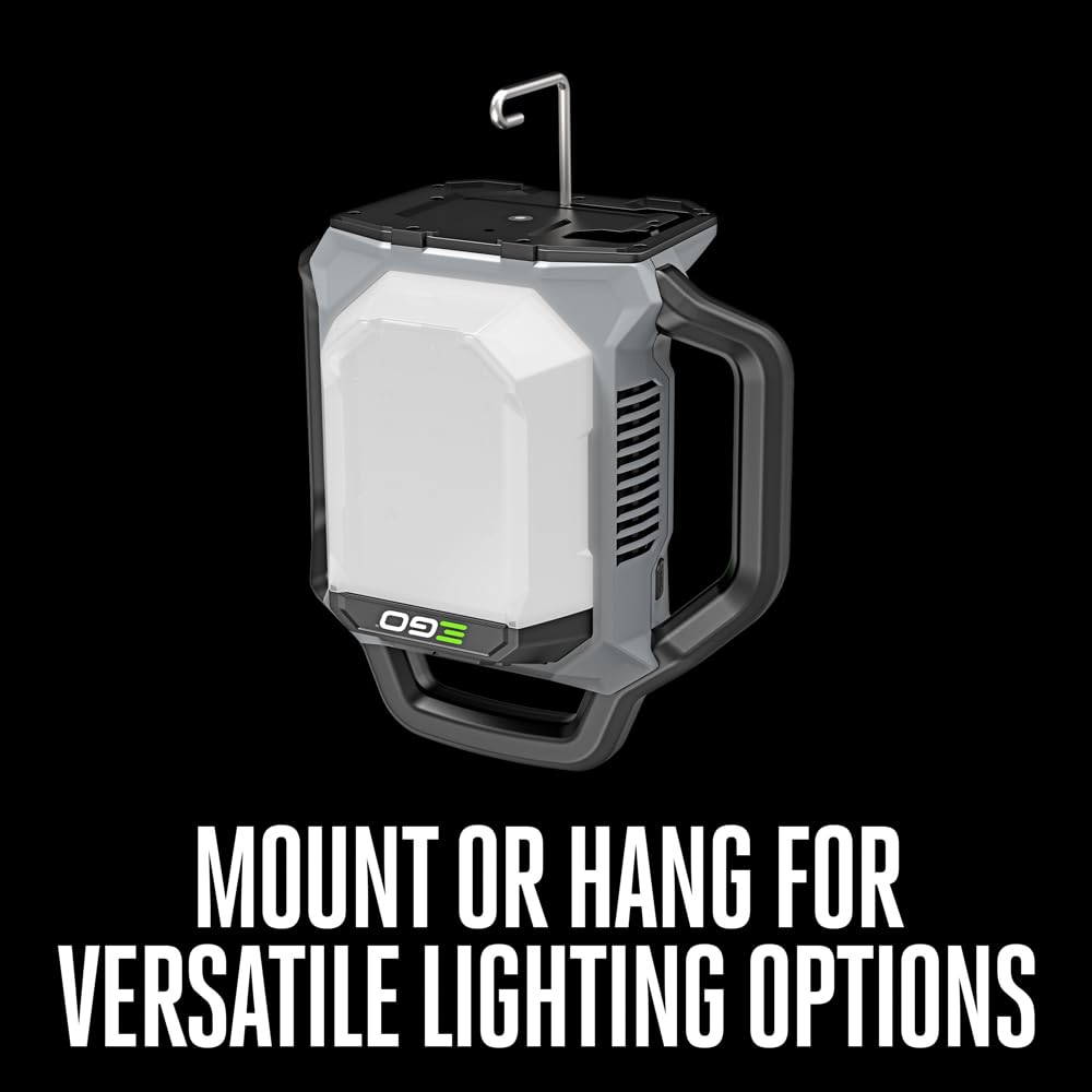 Ego Lt0300 56-Volt Lithium-Ion Cordless Compact Area Light With Handle And Usb-C Port, Adjustable Brightness, Up To 3,000 Lumens, Battery And Charger Not Included, Gray