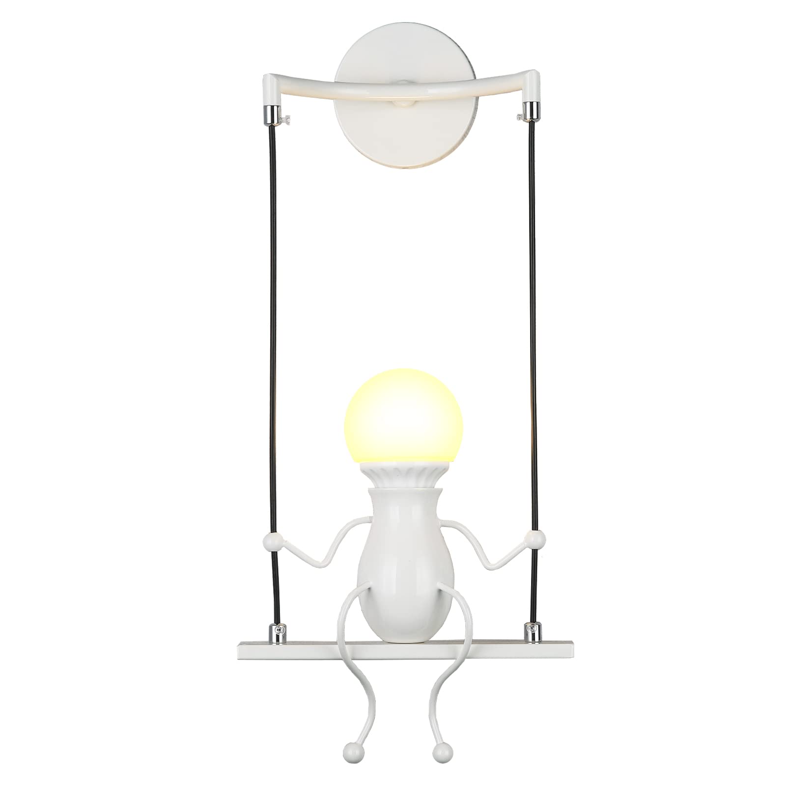SOUTHPO Wall Light Fixtures Indoor Creative LED Lights for Bedroom Cartoon Little People Swing Wall Lamp Mini Doll Adjustable Wa