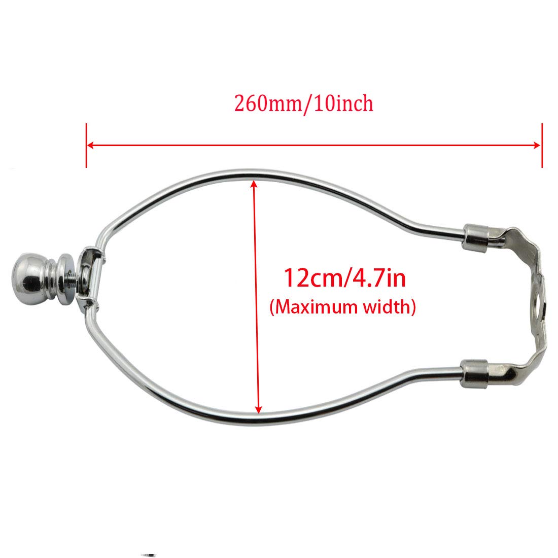 Dzs Elec 10-Inch Silver Iron Lamp Shade Harp Holder - Diy Lighting Accessory For Table/Floor Lamps (Model Harp-10In-1S)