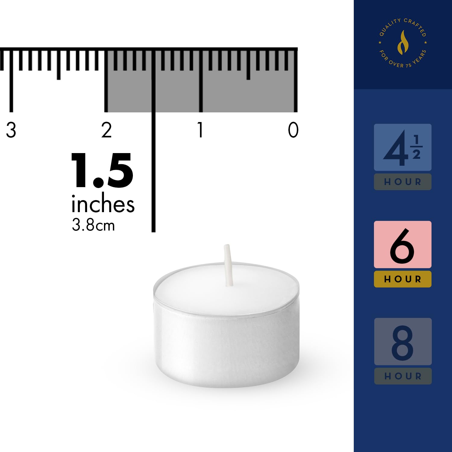 Lerner Candles Tealight Candles, 200 Count, Unscented, Long-Burning, Non-Toxic, White, Model L00222