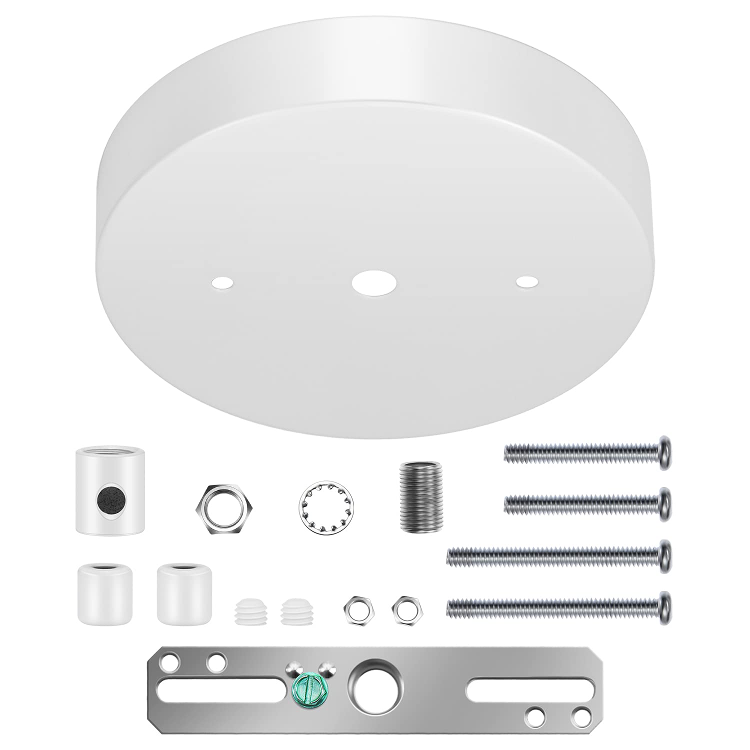 Canomo Ceiling Lighting Canopy Kit, Single Head Pendant Light Plate, 5.125 Inch, Metal, White