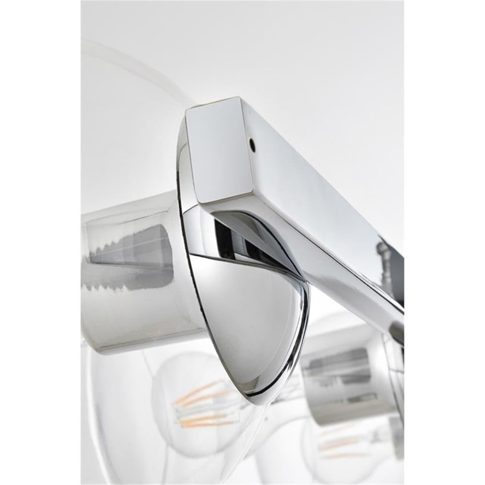 Living District Rogelio 3-Light Iron & Glass Bath Sconce in Chrome/Clear