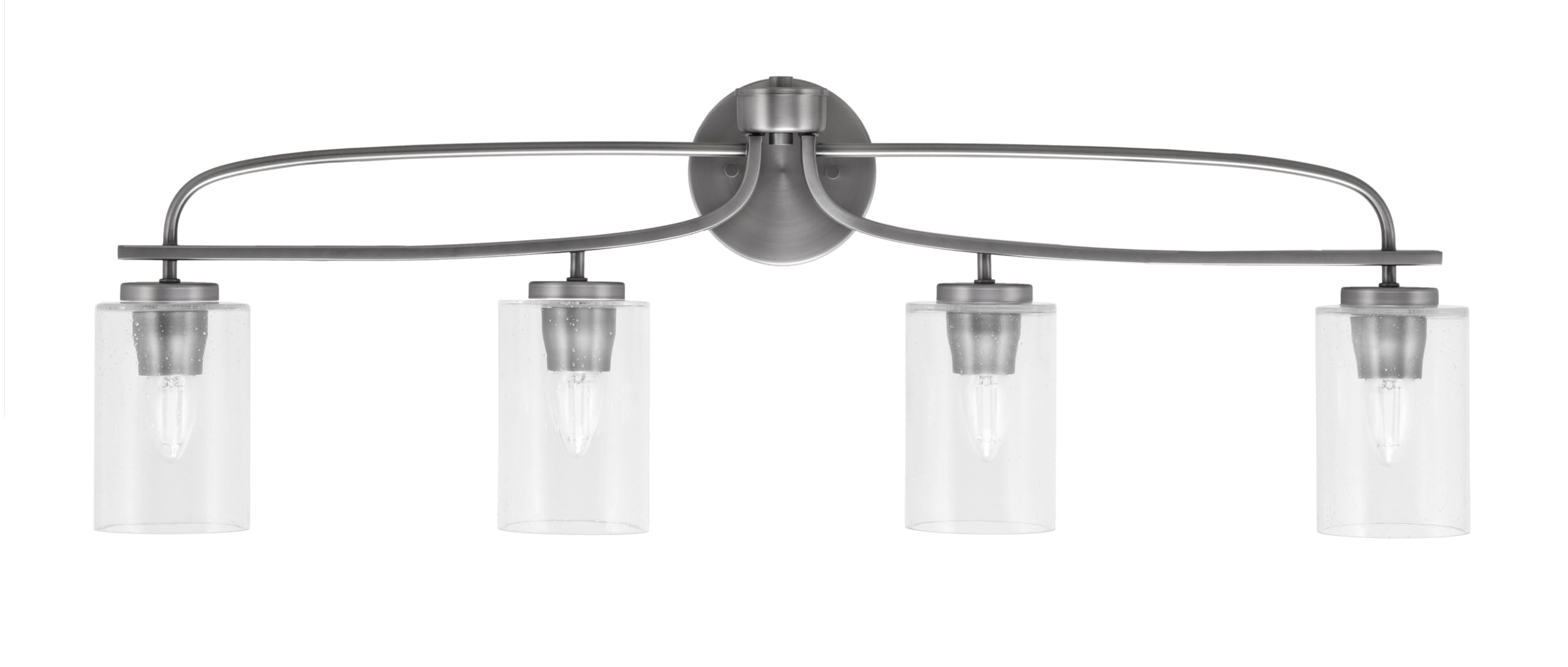 Cavella 4 Light Bath Bar In Graphite Finish With 5" Smoke Textured Glass