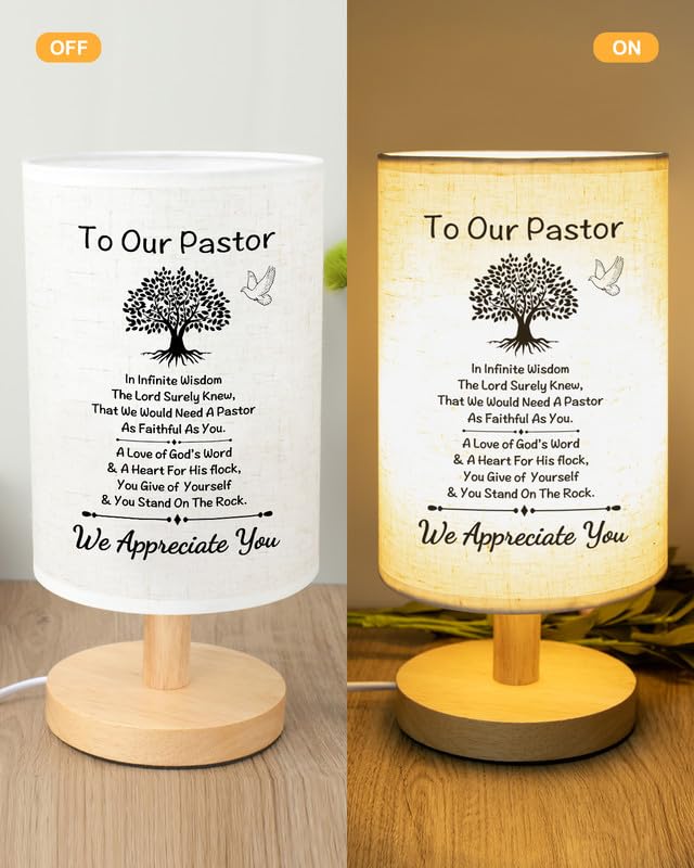 Souhoney Pastor Appreciation Gifts - Unique Pastor Gifts For Men For Pastor Day  Christmas  Birthday  Anniversary  Fathers Day  Fabric Bedside Decor Lamp