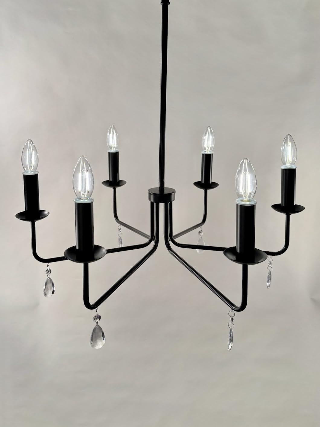 Brink House Farmhouse Outdoor 6 Light Plug-In Chandelier H23   Xw25   , Straight Black Arms, And Low Voltage Ip65 Water Resistan