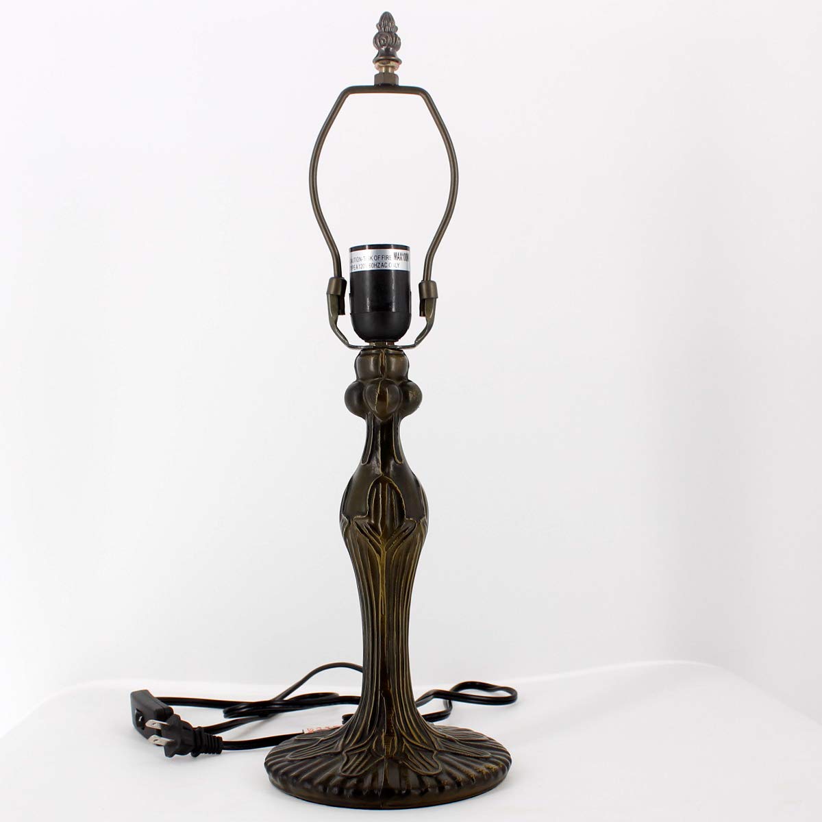 WERFACTORY Tiffany Lamp Stained Glass Table Lamp, Red Wisteria, 12x12x18 Inches, Glass, Desk/Bedside Lighting, S523R Series