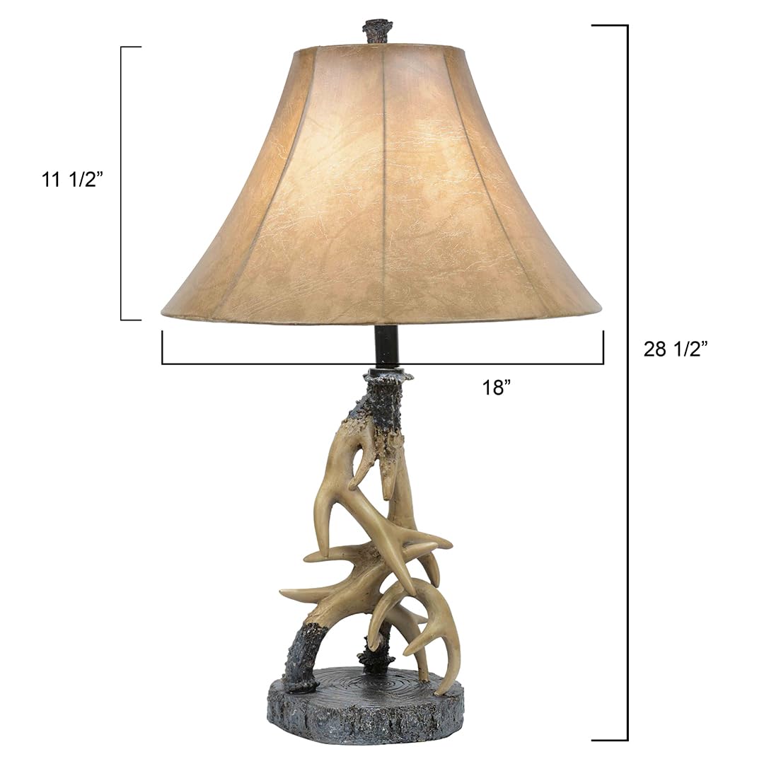 BLACK FOREST DECOR Faux Antler Table Lamp - Rustic Lighting for Cabin, Living Room, 28.5" x 18"