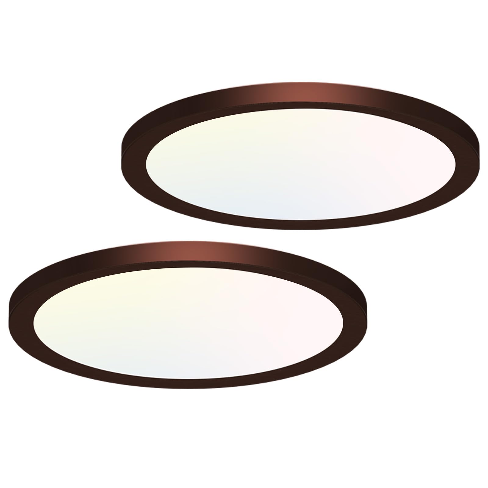 hepside 2PACK Flush Mount LED Ceiling Light Fixture Oil Rubbed Bronze, 12Inch 28W, Dimmable 3000K-4500K-6000K 3 Color Ceiling Lamp 3200LM Low Profile Ceiling Light for Kitchen Bedroom Hallway