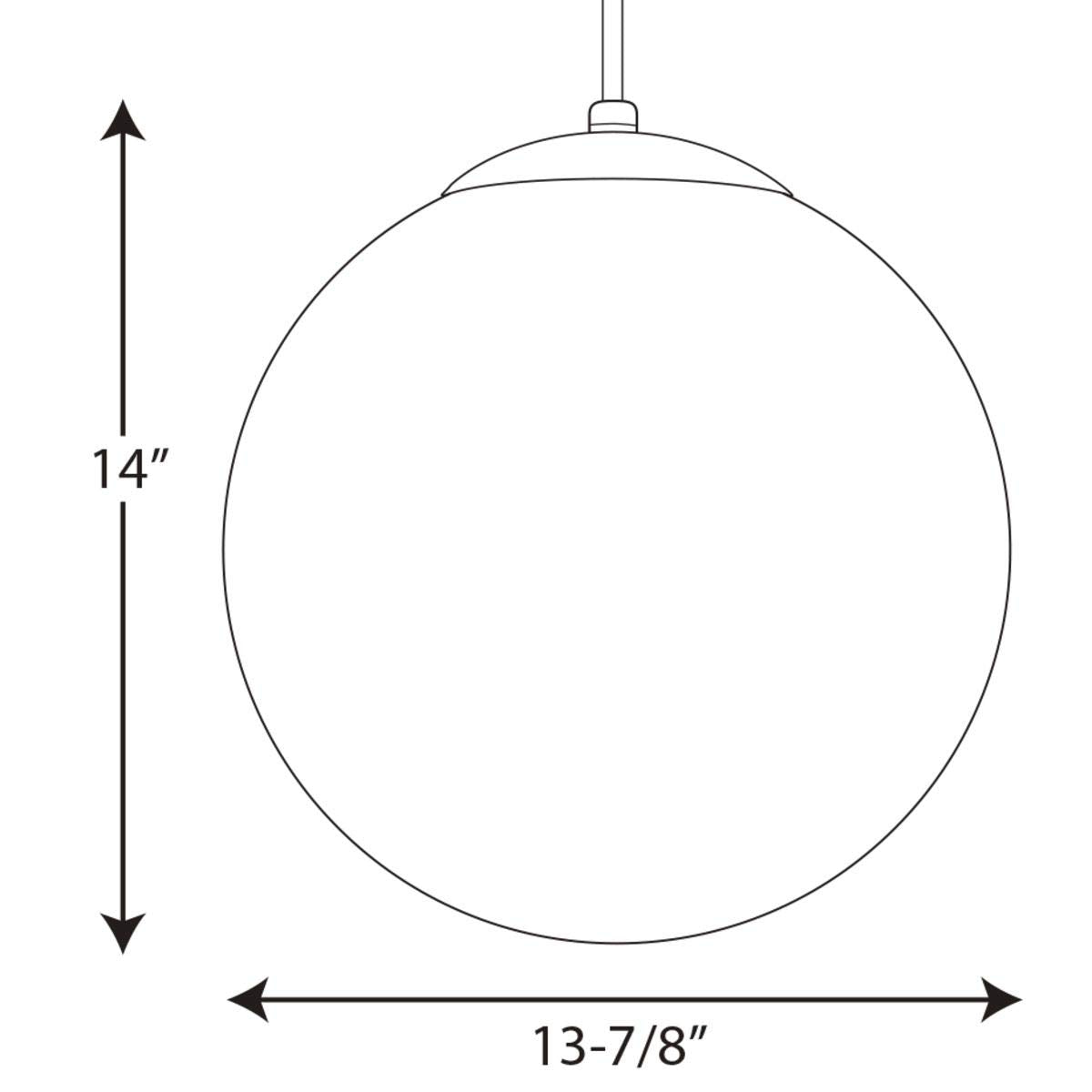 Progress Lighting P4406-29 Opal Cased Globe Pendant Light, Steel, 14 in x 14 in, White