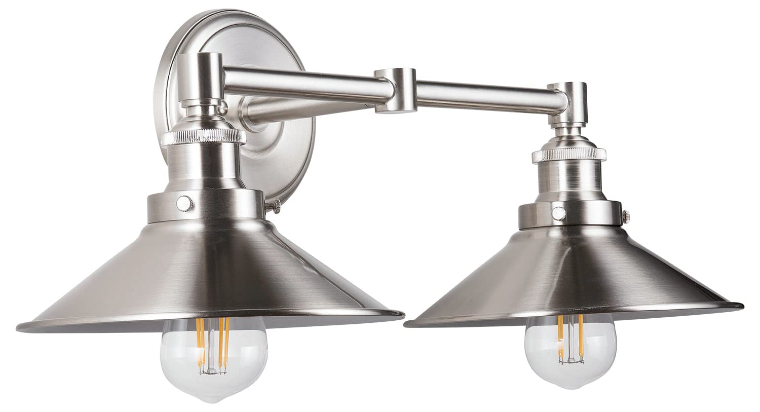 Linea Di Liara Andante 2 Light Bathroom Vanity Light Industrial Brushed Nickel Bathroom Light Fixtures Above Mirror Bathroom Lig