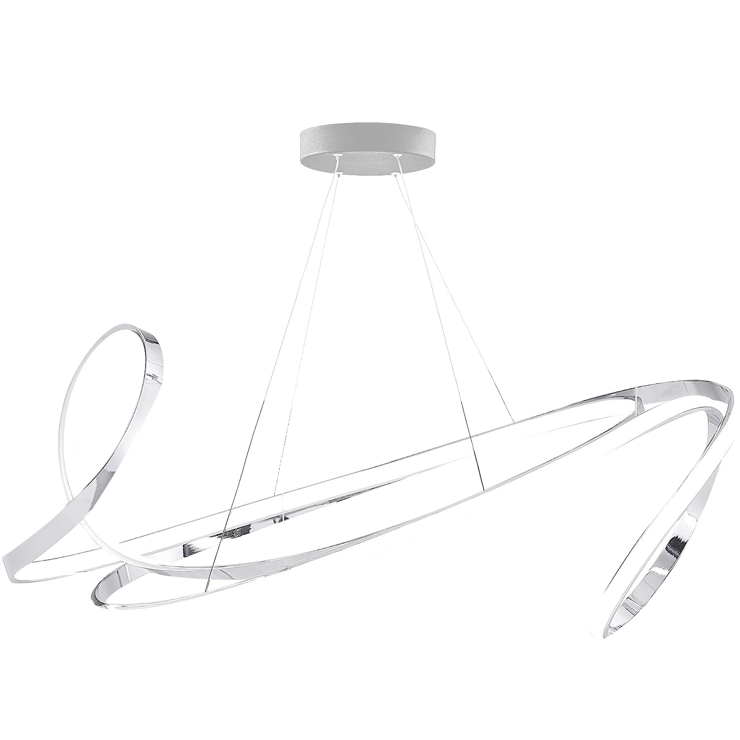 mCasting Moscow LED Chandelier, Chrome Finish, Aluminum and Silica, Silver Color