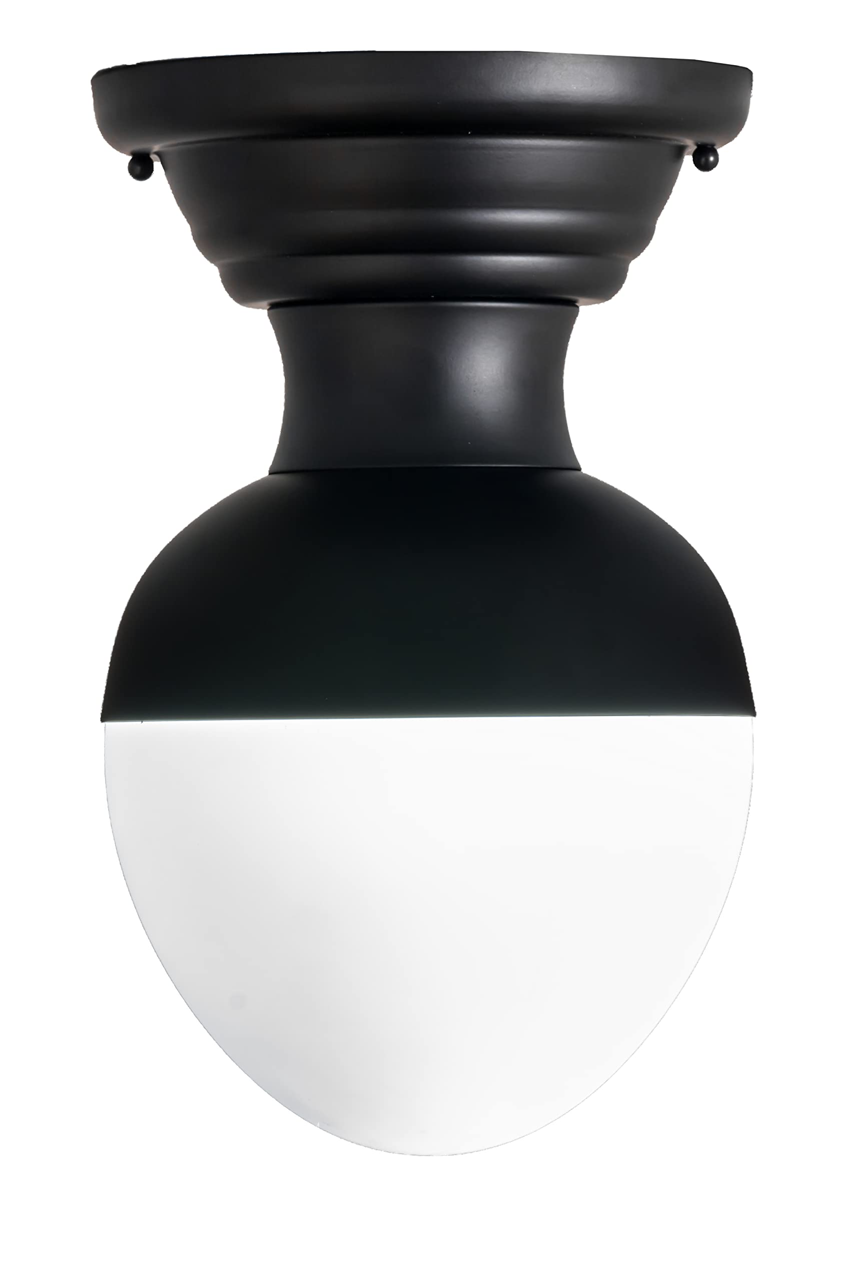 Meyda Lighting 8.5in Huevo Flushmount Light Fixture, Metal, Black