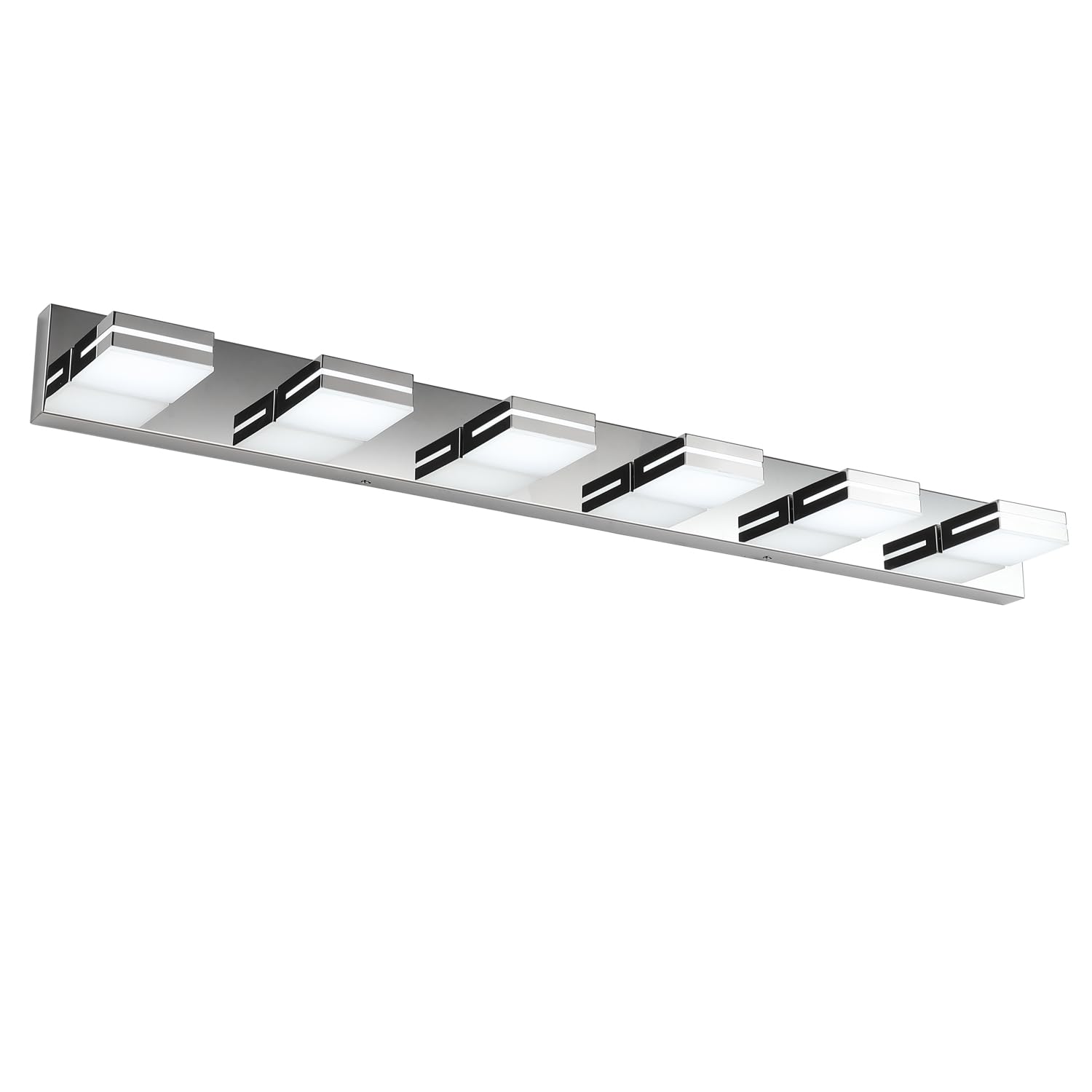 Sinerise Led Modern Bathroom Vanity Light Fixtures (6-Light, 48-Inch, Dimmable), Chrome Modern Acrylic Bathroom Wall Lighting Fi