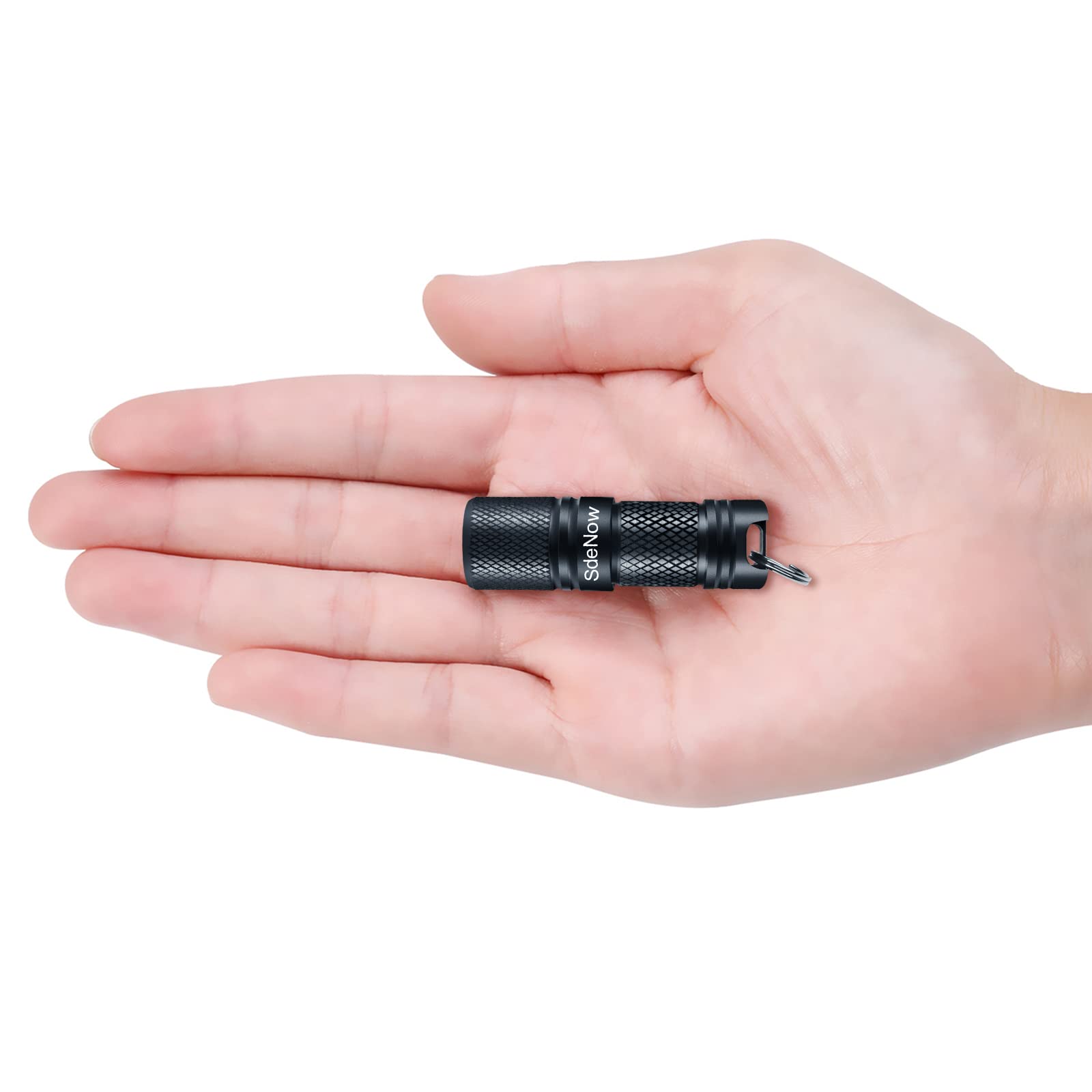 Sdenow Mini Flashlight Keychain, 200 Lumens, Metal, Black, Model Mn02, Micro Usb Rechargeable Edc Torch