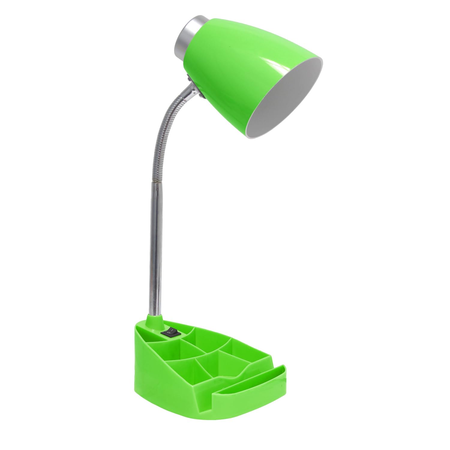 All The Rages Creekwood Home 18.5'' Green Flexible Gooseneck Organizer Plastic Desk Lamp
