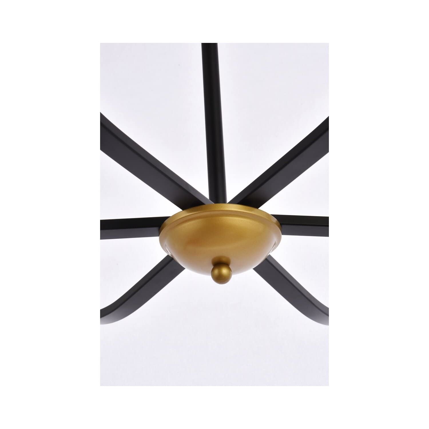 Elegant Lighting Living District Trey 6-Light Mid-Century Metal Pendant in Black/Brass