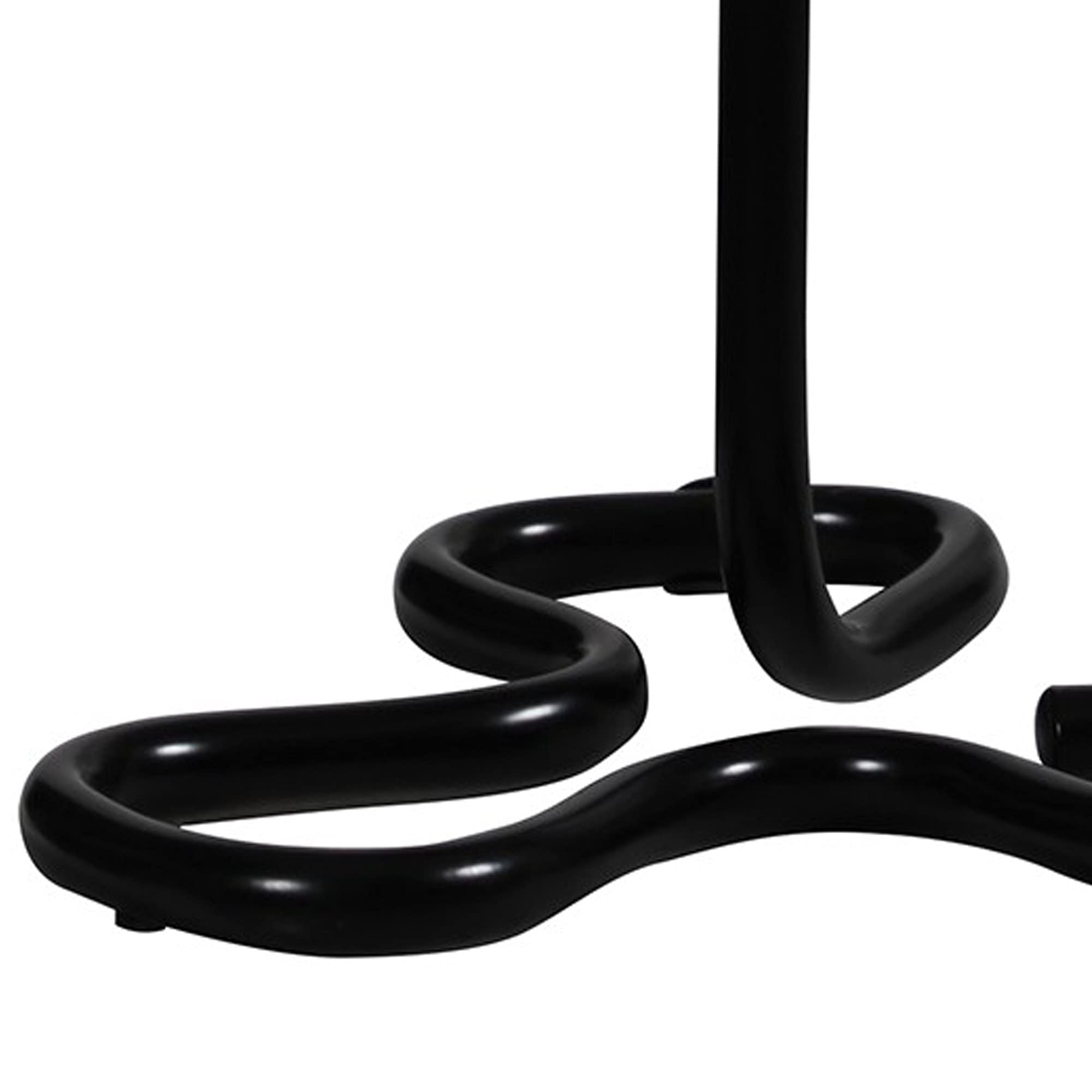 Benzara Plastic Shade Metal Table Lamp, Open Clover Base, Model BM240899, Black