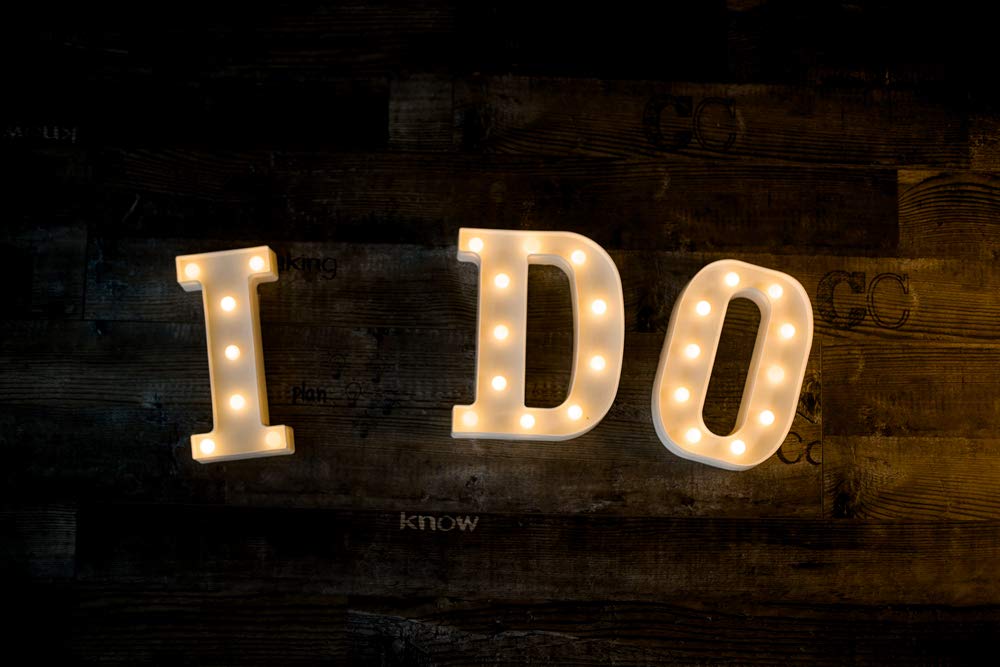 Foaky LED Letter Lights Sign - Battery Powered Plastic Night Light for Wedding/Birthday Party Decoration