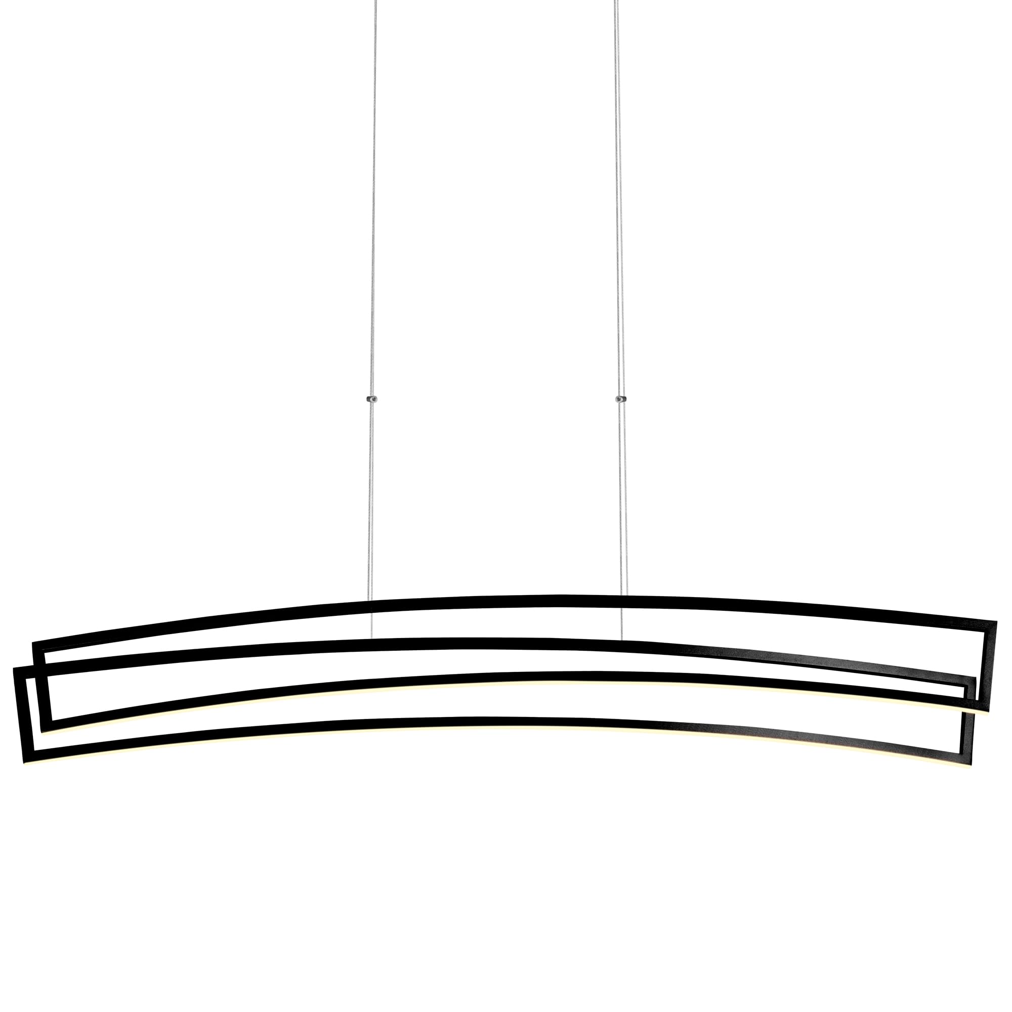 VONN Sirius Linear Chandelier, Black, 46in L x 4.5in W x 118in H, Integrated LED, Model VMC33440BL