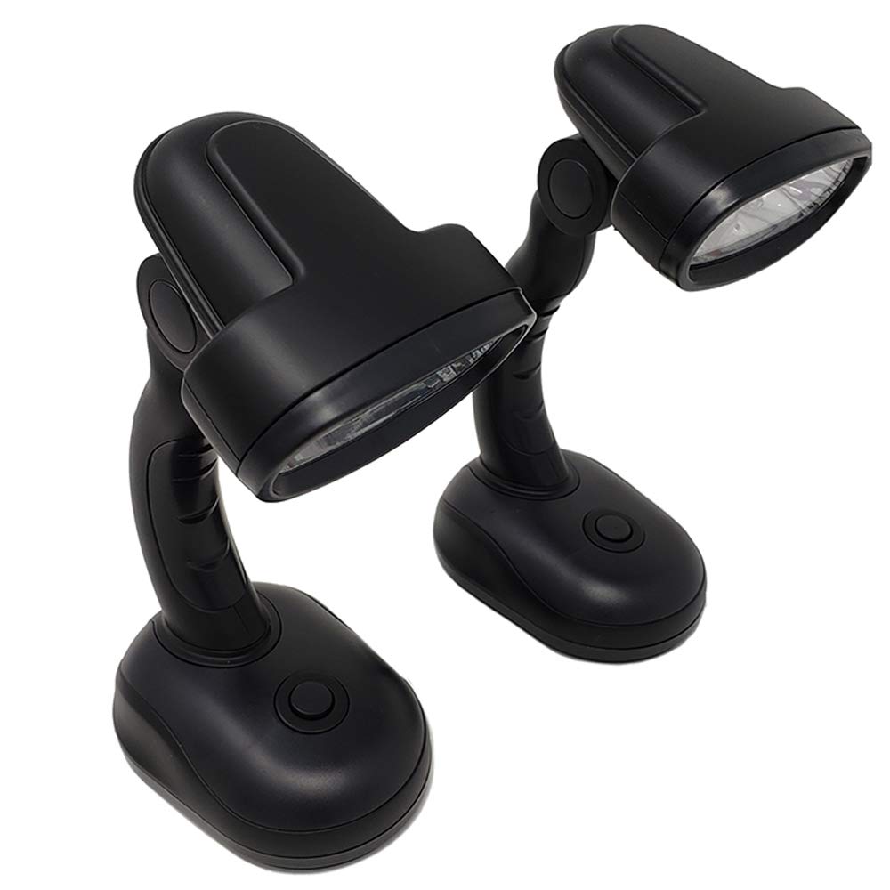 Set of 2 LED Black Desk Reading Lamp and Portable Study Lamp with 12 Led Bulbs and Bright Study Lamp for Work Station Illuminati