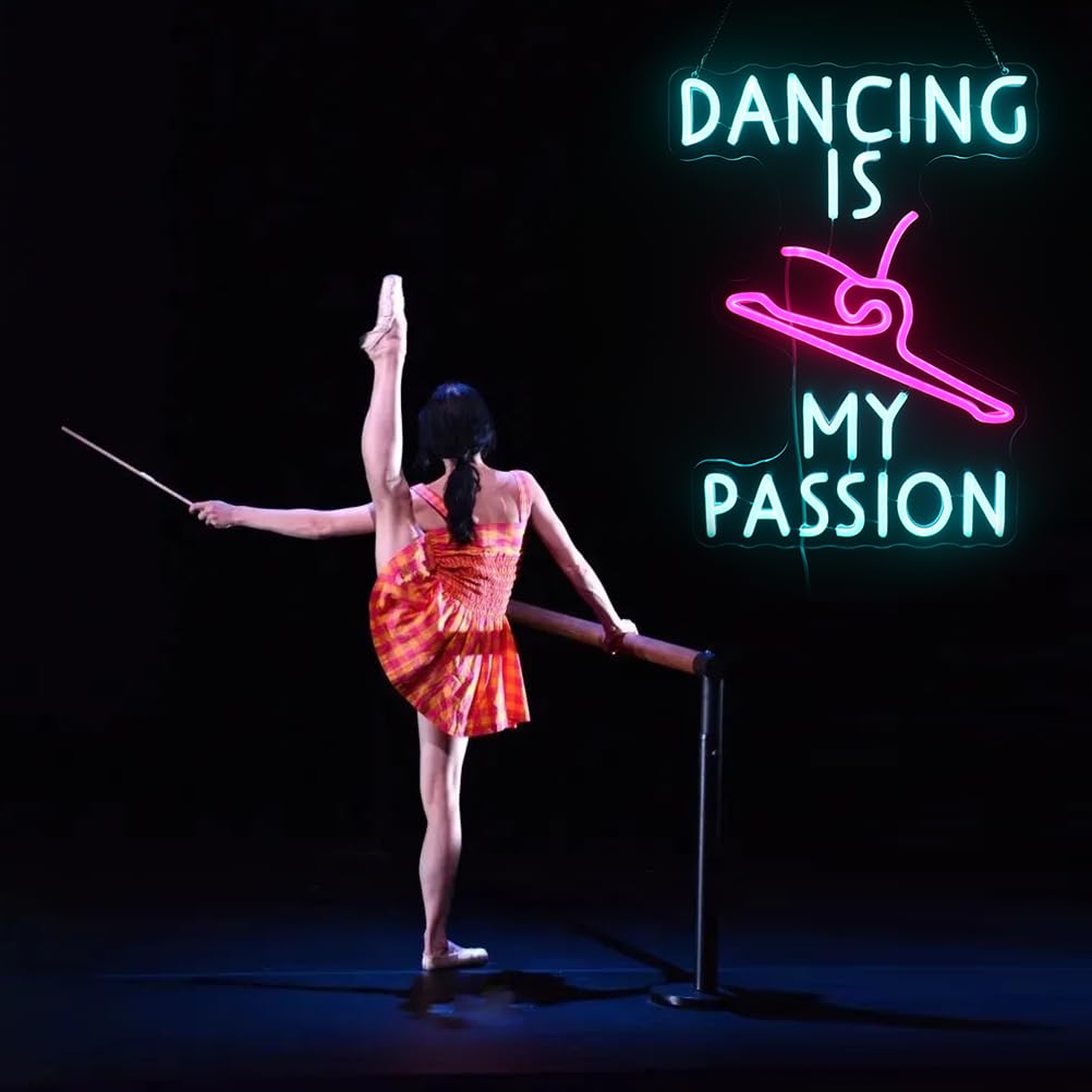 Nordstylee Neon Sign - inDancing Is My Passionin - Acrylic Wall Decor - Dimmer Switch - Perfect Gift for Girls Room - Model NRLT240914014
