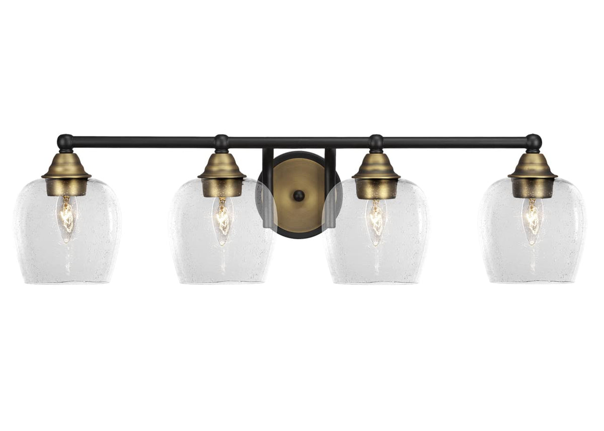 Toltec Lighting Paramount 4 Light Bath Bar In Matte Black & Brass (3424-Mbbr-4810)
