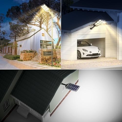 Ofuray Of-7200W Solar Street Light, 650000Lm Dimmable, IP67 Outdoor Security Flood Light, Black, 1 Pack with Remote Control