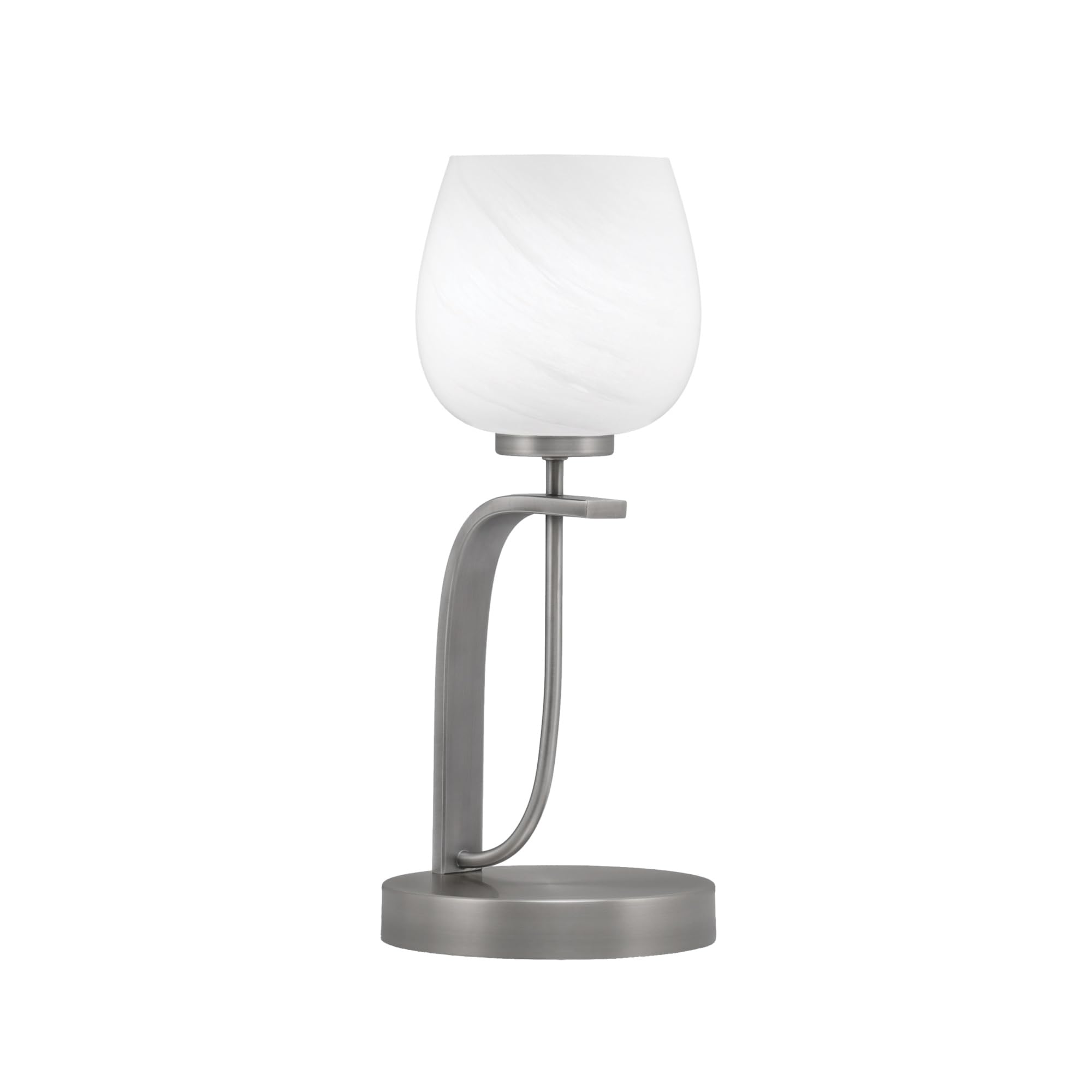 Toltec Lighting Cavella Accent Lamp, Graphite Finish, 6" White Marble Glass