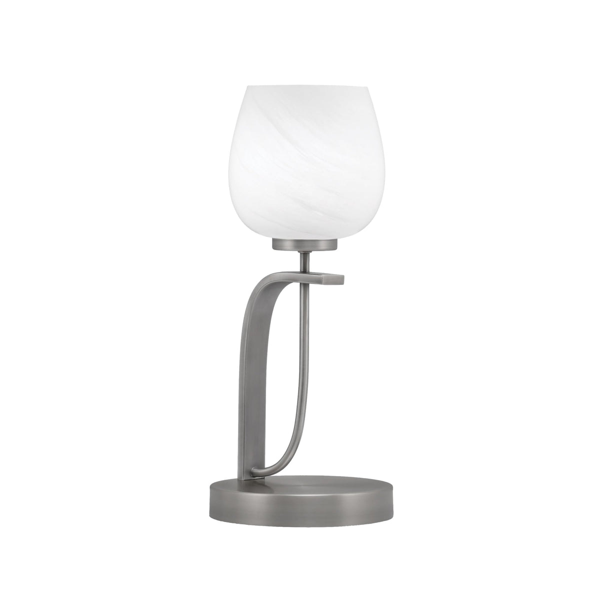Toltec Lighting Cavella Accent Lamp, Graphite Finish, 6&quot; White Marble Glass