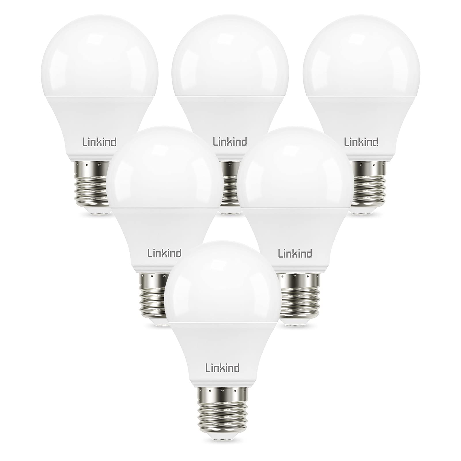 Linkind Dimmable A19 Led Light Bulbs, 60W Equivalent, E26 Base, 3000K Warm White, 9.5W 800 Lumens 120V, Ul Listed Fcc Certified,