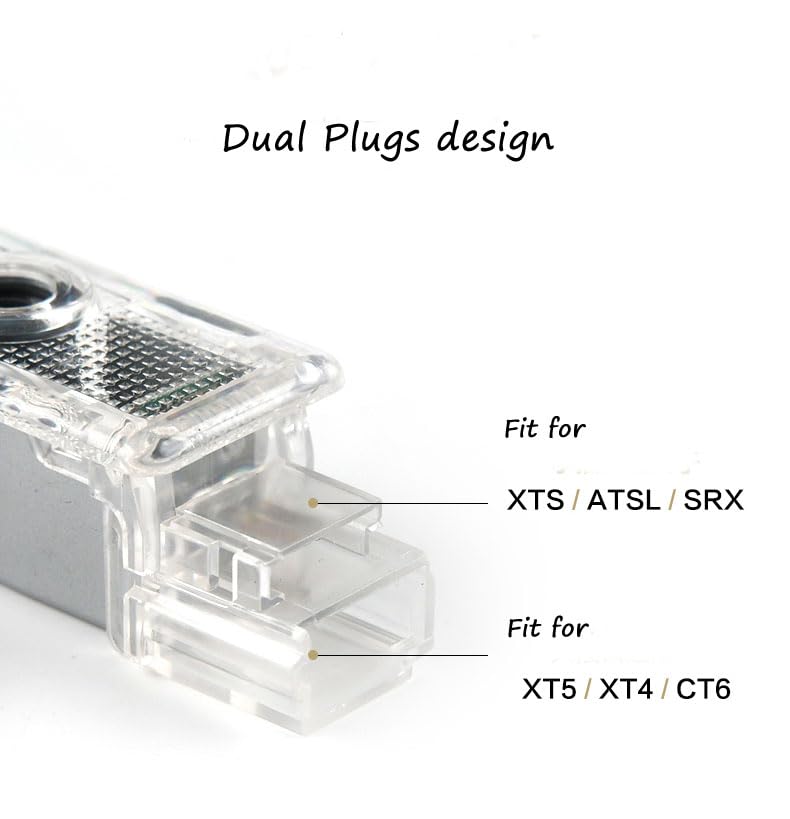 3D Shadow Lights Led Door Logo Projector For Cadillac Srx Ct6 Xts Ats Xt4 Xt5 Xt6 Dual Plug Puddle Lights For Cadillac Welcome Courtesy Lights Auto Accesories