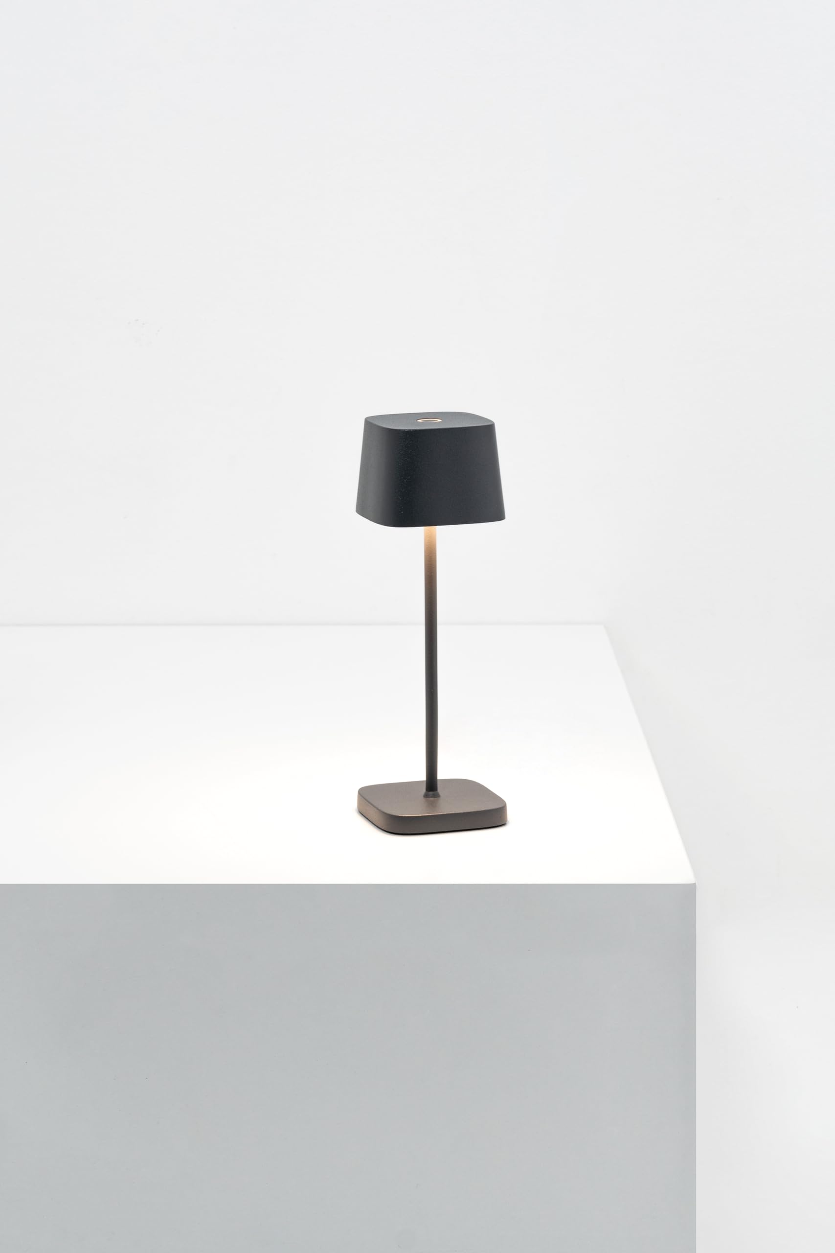 Zafferano Ofelia Micro Lamp Rechargeable Touch Control Table Lamp 7.9 Inch Dark Grey Aluminum