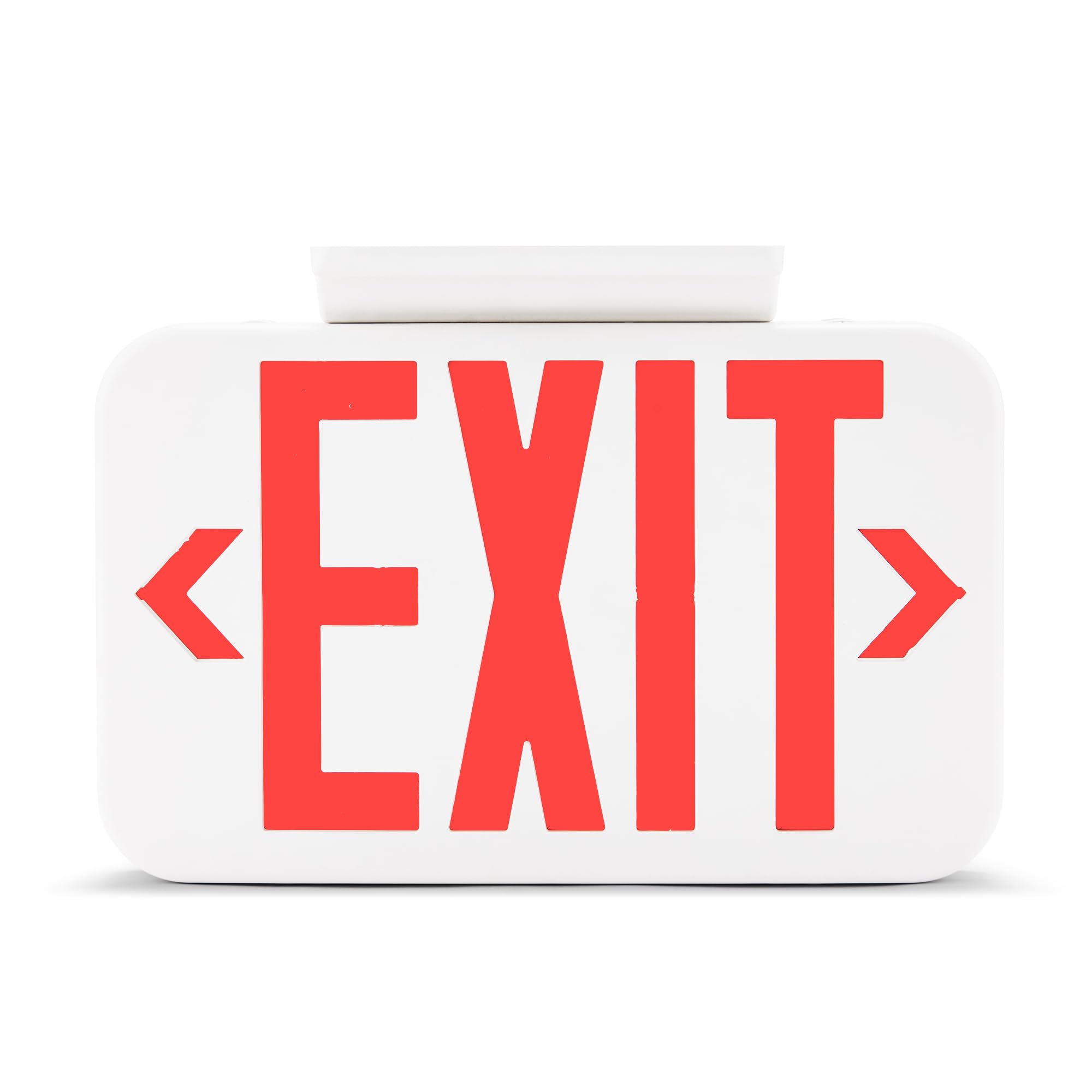 Amazon Basics Acrylonitrile Butadiene Styrene LED Emergency Exit Sign, UL Certified, 1-Pack, Double Face Exit, Hardwired with Ba