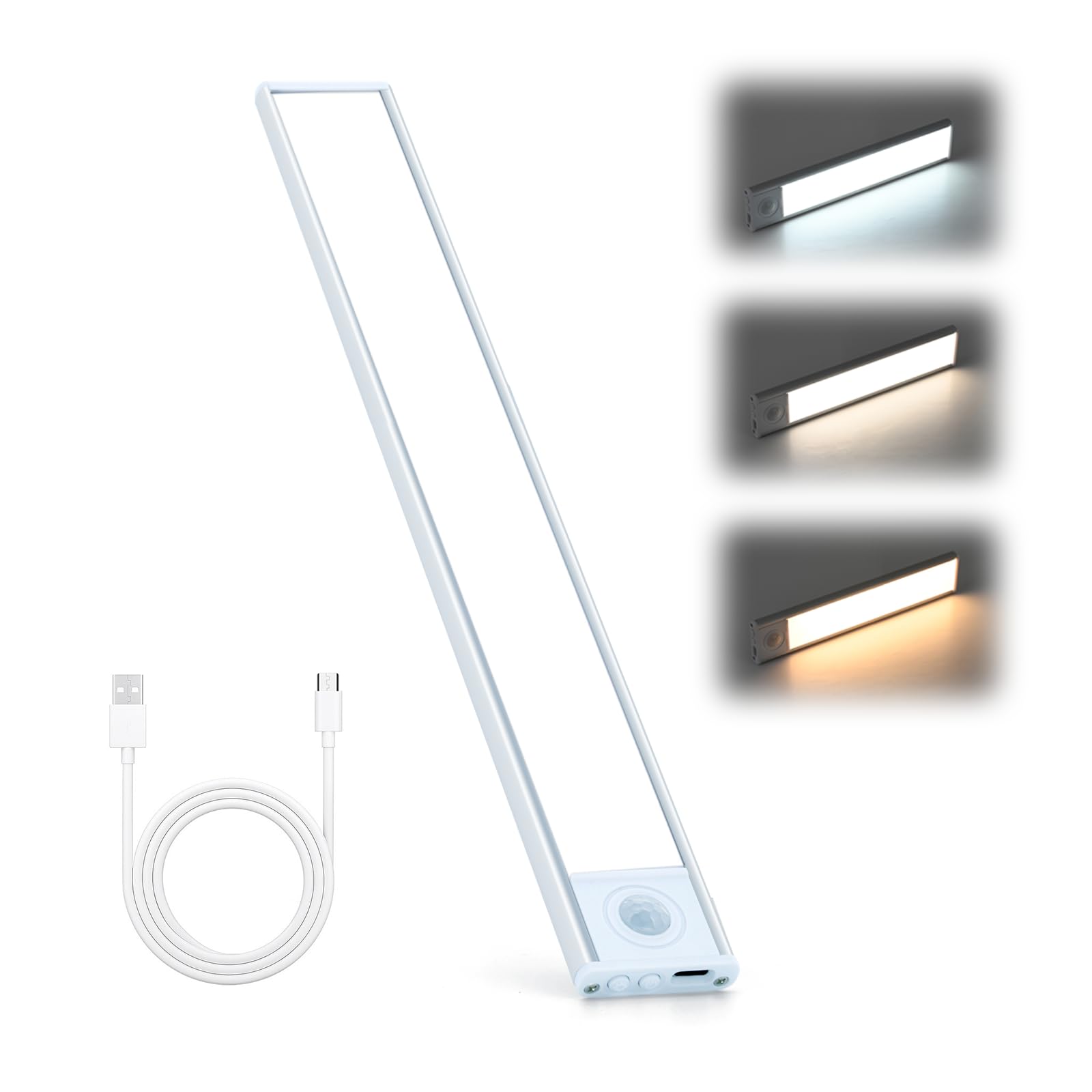 Bepojoy Under Cabinet Lights, 1 Pack 12 Inch Wireless Motion Sensor Light Indoor With 54 Led And 3 Colors Dimmable, Rechargeable