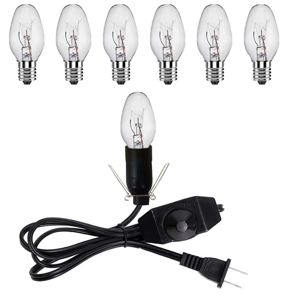 Himalayan Salt Lamp Cord Replacement with Dimmer Switch Christmas Bulb,Salt Lamp Cord 5 Feet Salt Lamps Cords with Base Assembly