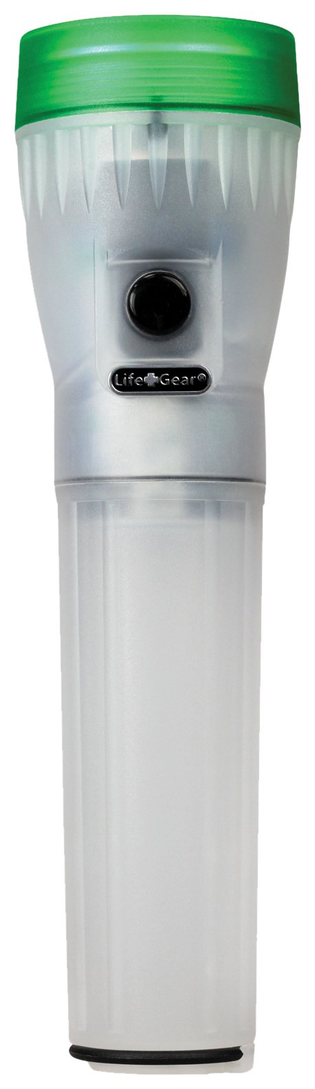 Life Gear LED Flashlight with Glow Handle, Emergency Flasher and Storage Compartment, GREEN