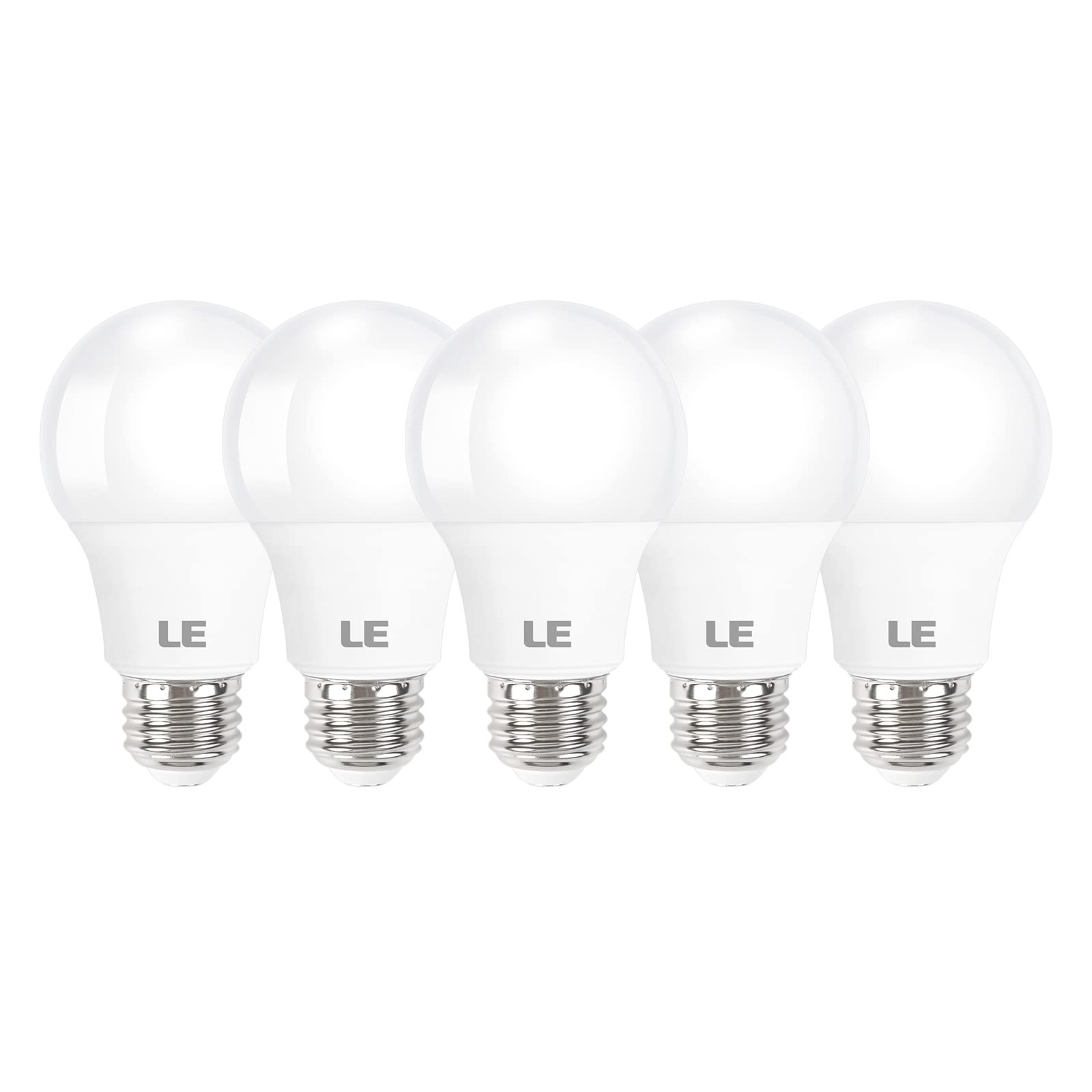 LE LED Light Bulbs 60W Equivalent Soft Warm White 2700K A19 E26 9W 800 Lumens 5 Count Pack of 1