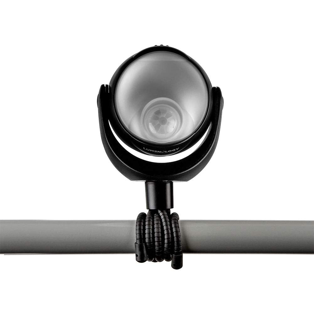 Limitless Innovations Lumenology Portable LED Motion Sensor Light - 148 Lumens, 13 ft Range, Flexible Tripod, Magnetic Base, Black