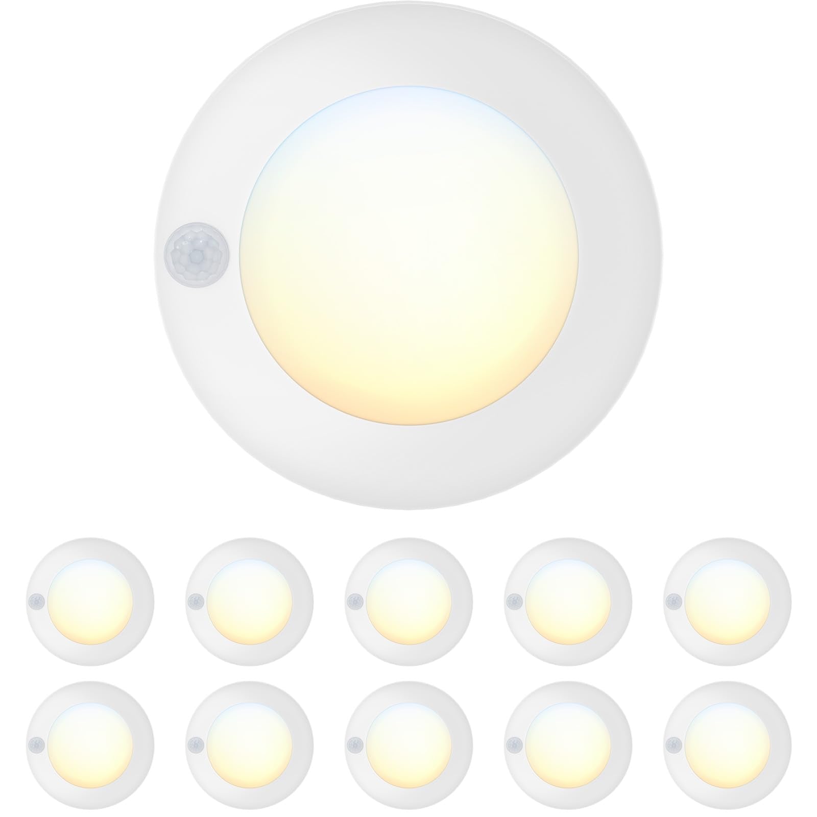 Jullison 4 Inch Field Selectable 5Cct Led Motion Sensor Ceiling Light, 120V Wired Closet Light, 10 Watts, 600Lm, Cri80+, Non-Dim