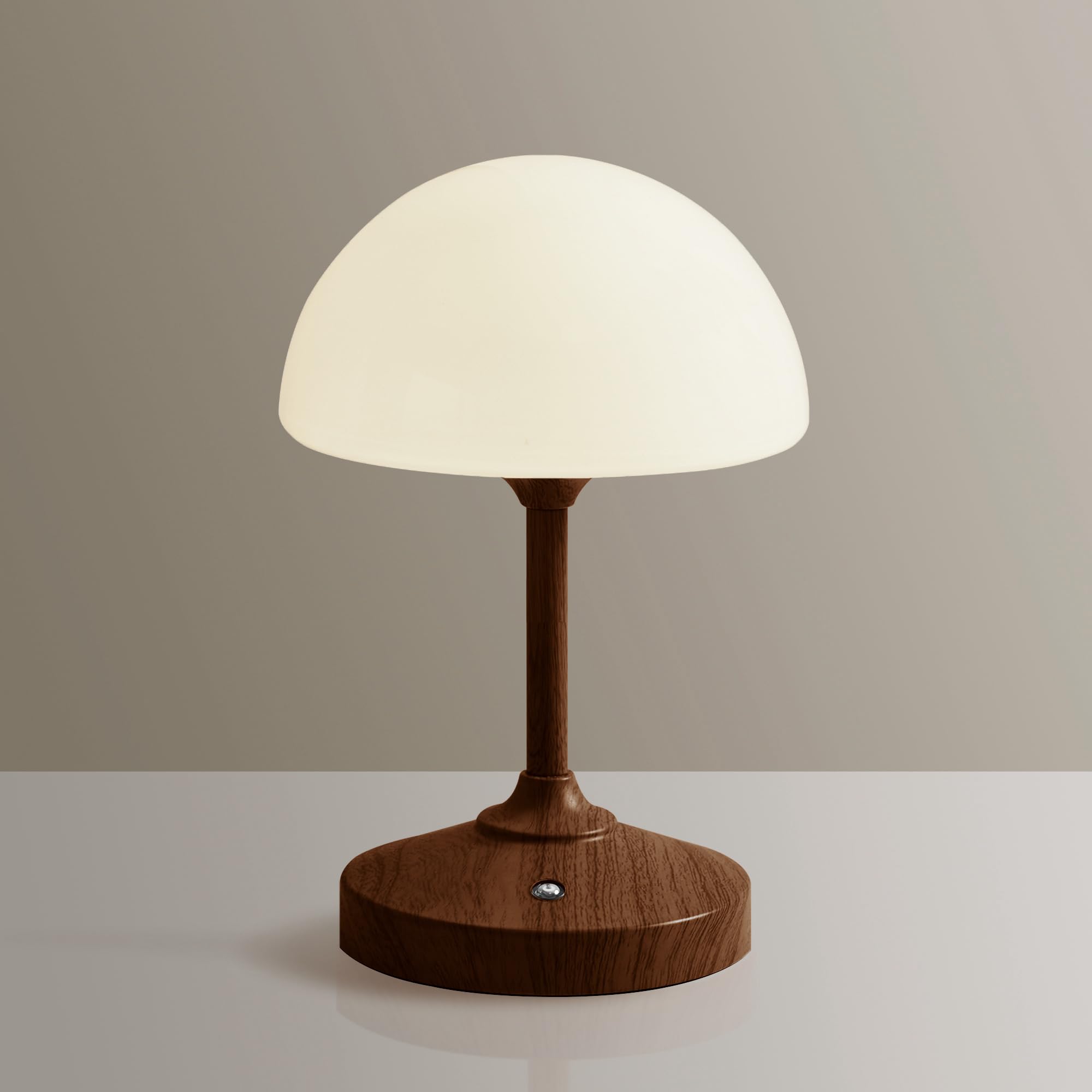 Dawnwake Mushroom Lamp Cordless Lamp Table Lamp Outdoor Waterproof Shower Lamps 5000mAh Rechargeble Battery Operated Dimmable Touch Desk Lamps LED Night Light for Bathroom Patio Camping Outdoor/Walnut