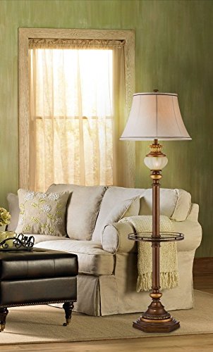 kathy ireland Rustic Vintage Floor Lamp 65" Tall Bronze Gold Metal with Frosted Glass Shade for Living Room and Bedroom V2759