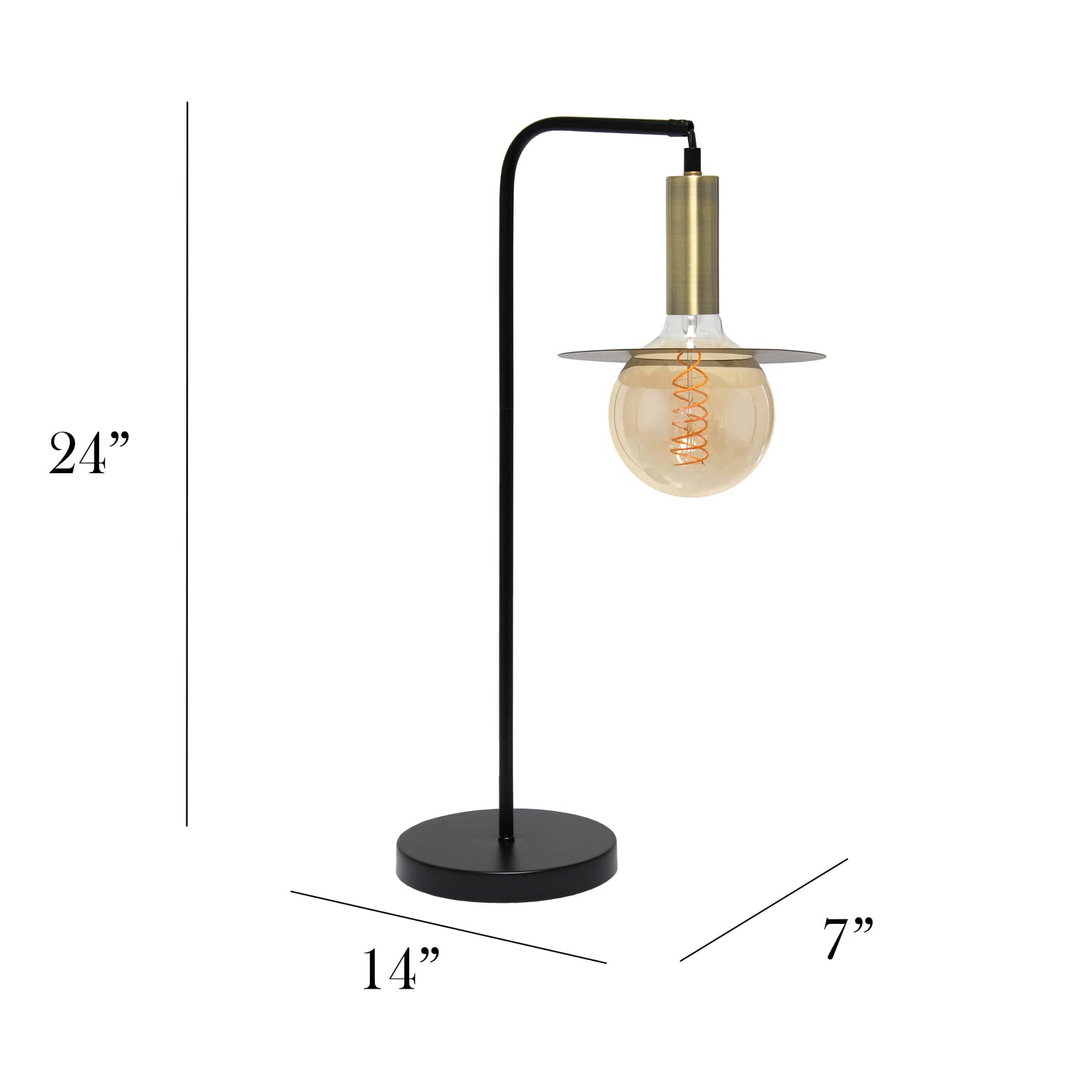 Simple Designs LT3341-BLK Table Lamp, Metal, Black, Modern Design