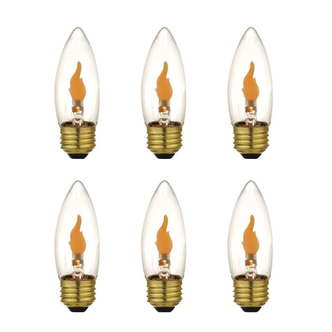 Royal Designs, Inc. Flicker Candelabra Style Led Light Bulbs, E26 Medium Base