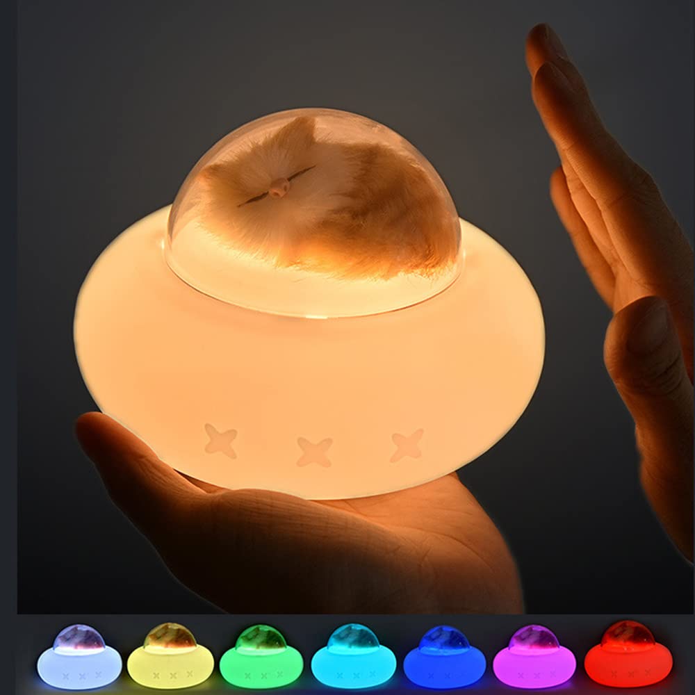 Cute Kitty Night Light For Kid Adults,Cat Nightlight For Toddlers,Touch Color-Changing Silicone Night Lights. Night Lamp For Chi