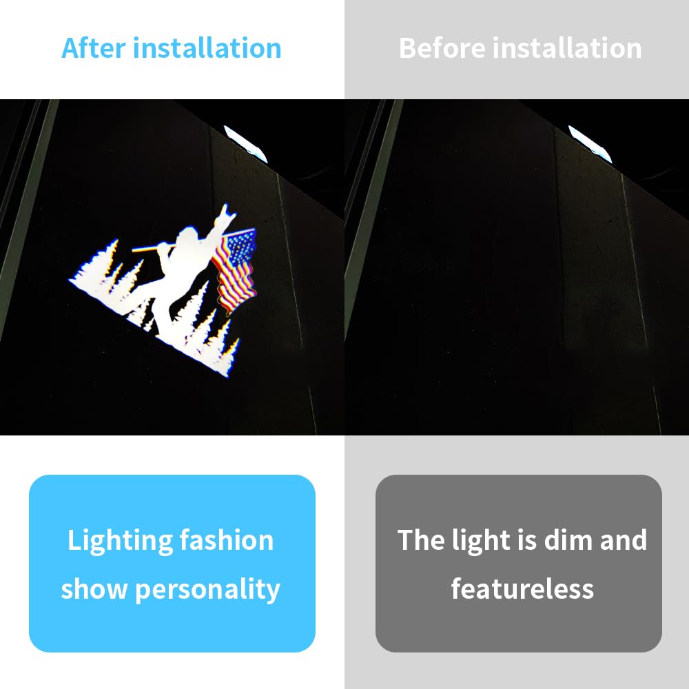akarin 2 PCS LED Car Door Logo Lights - Aluminum Courtesy Projector Laser Puddle Lamp for 4Runner, Tundra, Sequoia, Venza, Land Cruiser - USA Flag