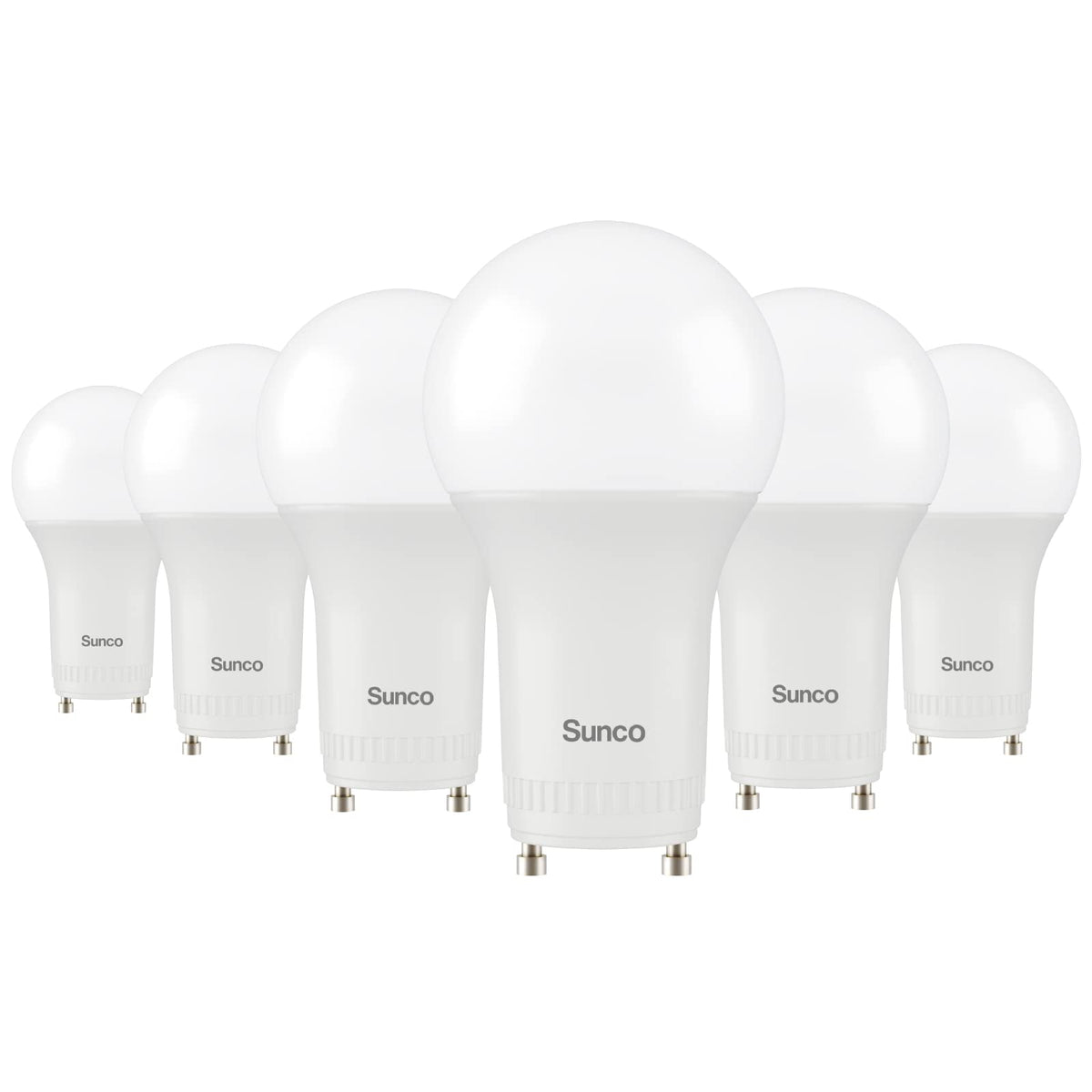 Sunco 6 Pack Gu24 Led Bulb A19, 2 Prong Light Bulbs, 800 Lm, 9W (60W Equivalent), 2700K Soft White, Dimmable, Twist & Lock Gu24 