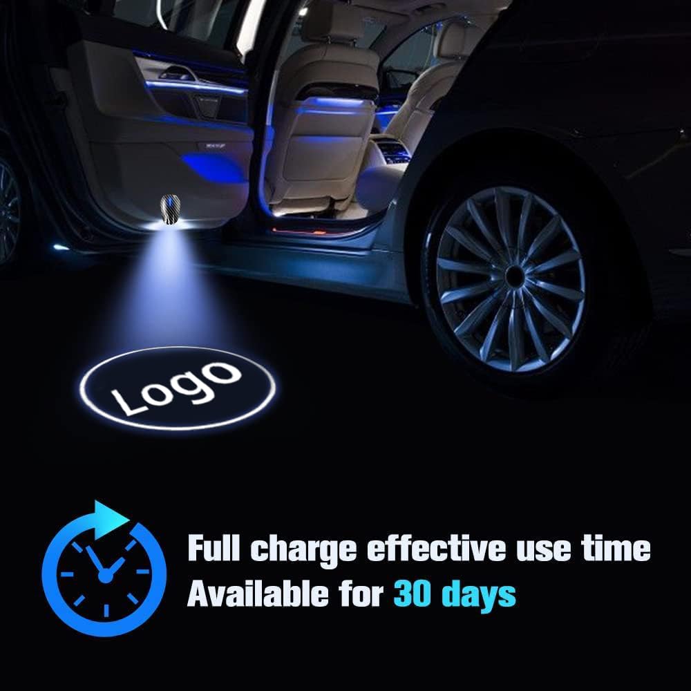 LOWEEY Car Door Lights, 2Pcs LED Logo Projector, Rechargeable, Wireless, Fits All Cars, KK-II-AA, Plastic Material