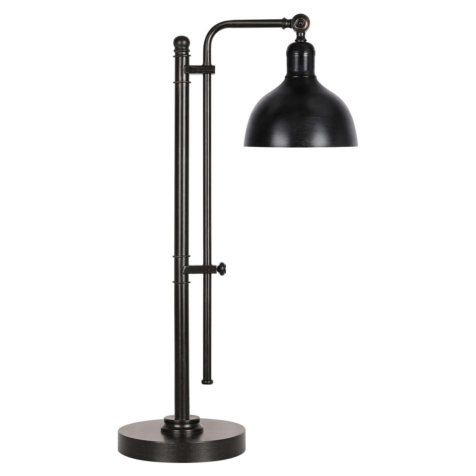 PARTPHONER Industrial Adjustable Desk Lamp for Home Office, Farmhouse Table Lamp 29-38, Rustic Metal Task Desk Lamp in Aged 