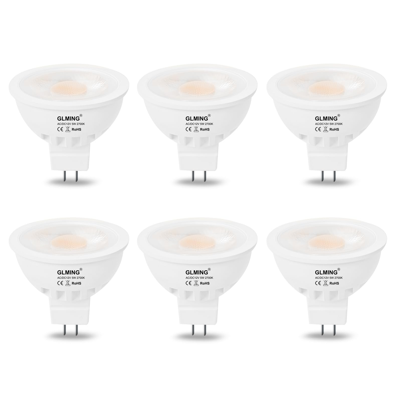 Glming Mr16 Led Bulb 5W,50W Incandescent Lamp Equivalent,12V Low Voltage Spotlights For Overhead Tracking Flood Recessed Accent 
